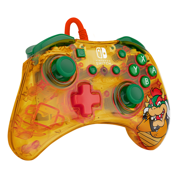 Rock Candy Wired Switch Controller - Bowser- Orange (Nintendo Switch)