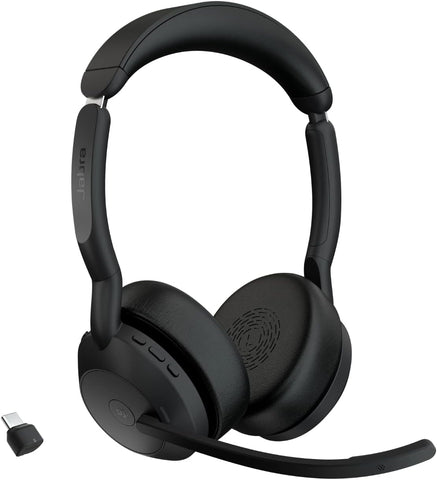 Jabra Evolve2 55 Stereo Wireless Headset – Active Noise Cancelling, Air Comfort Technology