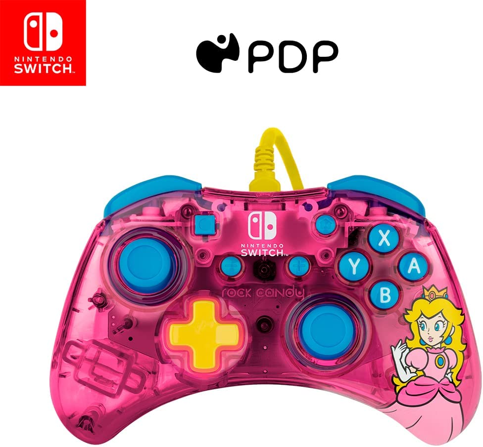 Rock Candy Wired Switch Controller - Peach - Pink (Nintendo Switch)