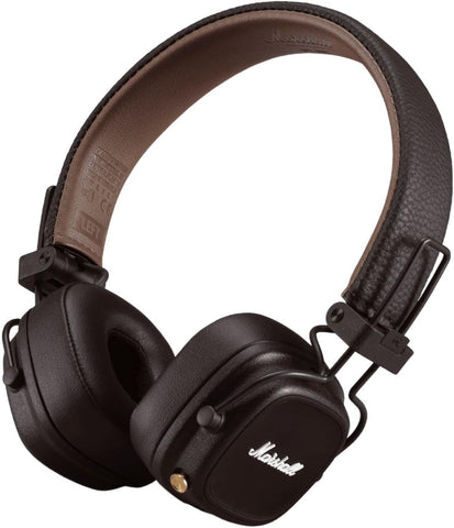 Marshall Major IV On Ear Bluetooth Headphones, Wireless Earphones, Foldable - Brown