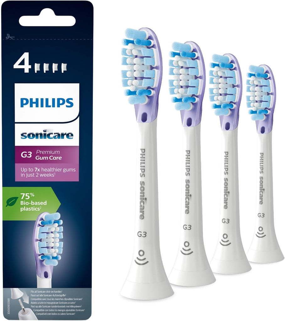 Philips Sonicare Original G3 Premium Gum Care Standard Sonic Toothbrush Heads - 4 Pack ,White (Model HX9054/17)