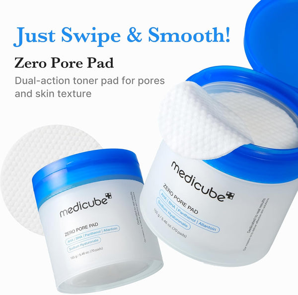 Medicube Zero Pore Pads 2.0 (70 Pads) – Exfoliating Toner Pads for Pore Care & Smoother Skin