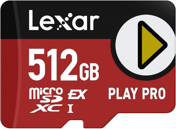 Lexar PLAY PRO MicroSDXC Express Card, 900MB/s Read 600MB/s Write - 512 GB (LMSXPS0512G-BNNNG)