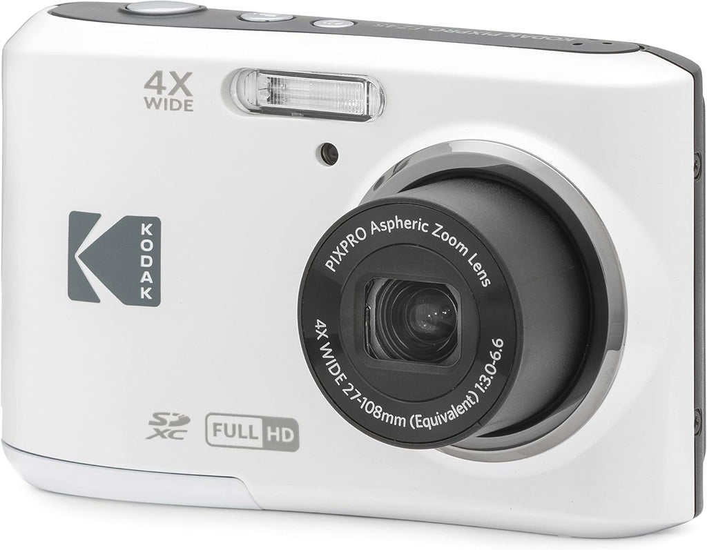 Kodak PIXPRO FZ45 Compact Digital Camera – 16MP, 4x Optical Zoom, 1080p Full HD Video, 27mm Wide Angle (White)