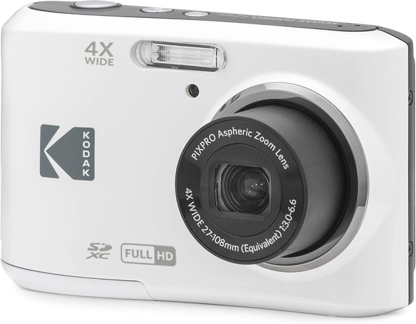 Kodak PIXPRO FZ45 Compact Digital Camera – 16MP, 4x Optical Zoom, 1080p Full HD Video, 27mm Wide Angle (White)