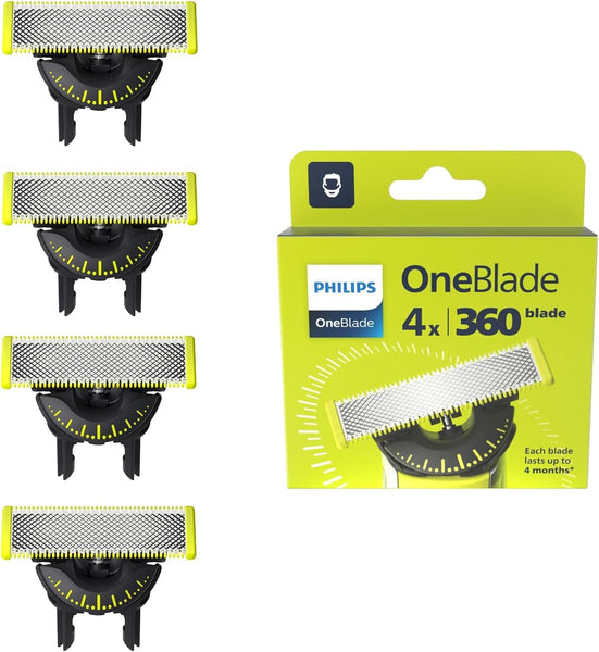 Philips OneBlade Original 360 Blade Heads, 4x One Blade, 16-Month Supply (QP440/50)