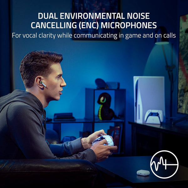 Razer Hammerhead HyperSpeed - Wireless Multi-Platform Gaming Earbuds for PlayStation- White