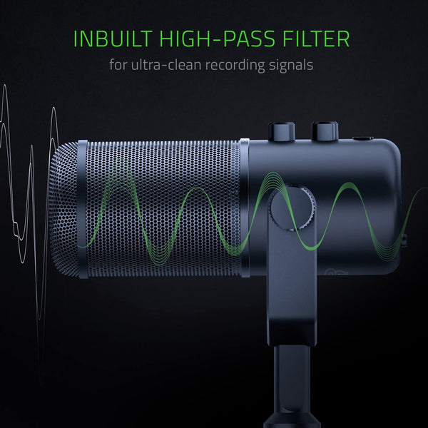 Razer Seiren Elite - Professional Grade Dynamic Streaming Microphone (Single Dynamic Capsule, Inbuilt High-Pass Filter, Digital/Analog Vocal Limiter, 16-bit/48kHz Resolution) Black