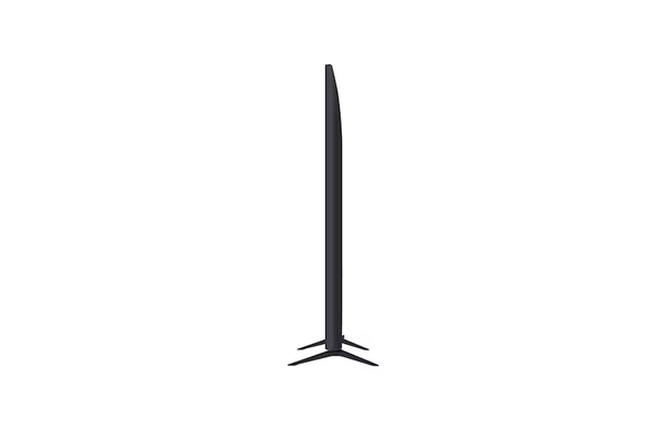 Black TV stand on a white background