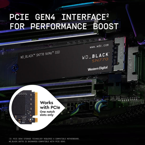 WD_BLACK SN770 Gaming SSD 1TB (M.2 2280, PCIe Gen4, NVMe, up to 5000 MB/s)