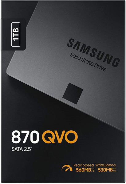 Samsung SSD 870 QVO 1TB (MZ-77Q1T0, SATA 2.5 Inch, Internal Solid State Drive) - Grey