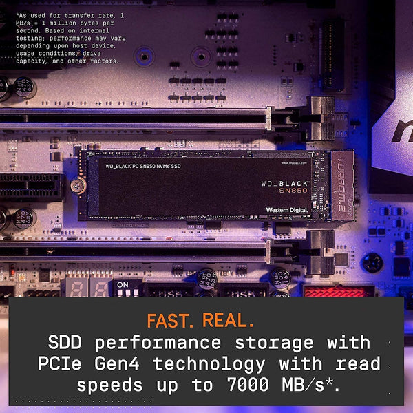 WD_BLACK SN850 1TB NVMe Internal Gaming SSD (PCIe Gen4, 7000 MB/s, M.2 2280, 3D NAND)