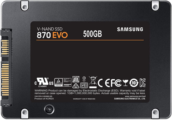 Samsung SSD 870 EVO 500 GB (MZ-77E500B, Form Factor 2.5”, Intelligent Turbo Write, Magician 6 Software) - Black